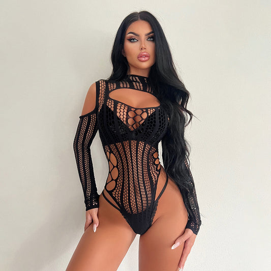 Long Sleeve Fishnet Hollow-out